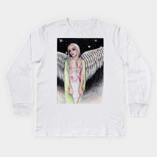 Angel Original Art Illustration Kim Turner Art Kids Long Sleeve T-Shirt